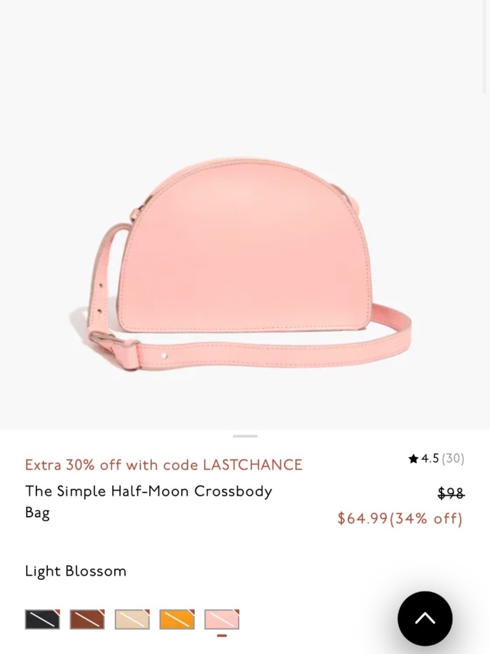 Madewell Simple Half-Moon Crossbody Bag in Light Blossom
